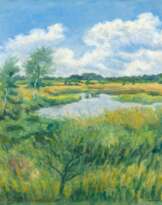 Friedrich Schaper (Braunschweig 1869 - Hamburg 1956). Sonnige Landschaft.