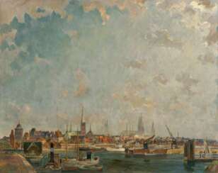 Wilhelm Schodde (Altona 1883 - Lübeck 1951). Panorama von Lübeck.