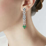 CARTIER DIAMOND, EMERALD AND ONYX `PANTH&#200;RE DE CARTIER` EARRINGS - photo 2