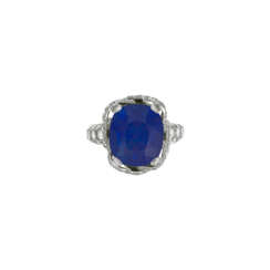 TIFFANY &amp; CO., JEAN SCHLUMBERGER SAPPHIRE AND DIAMOND RING