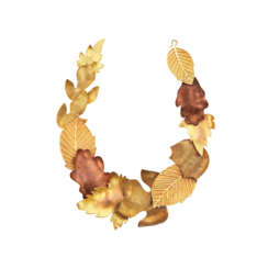 TIFFANY &amp; CO. ANGELA CUMMINGS GOLD AND COPPER &#39;LEAF&#39; NECKLACE