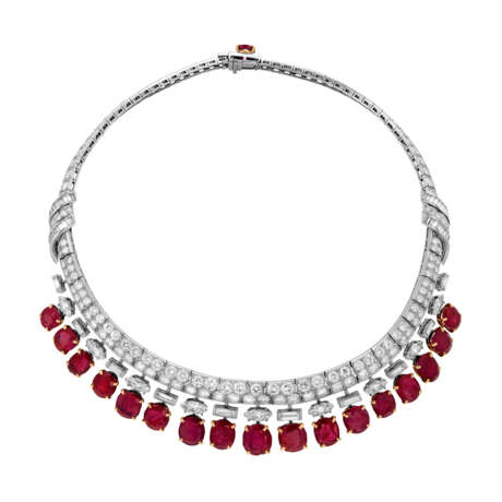 CARTIER RUBY AND DIAMOND NECKLACE - Foto 1