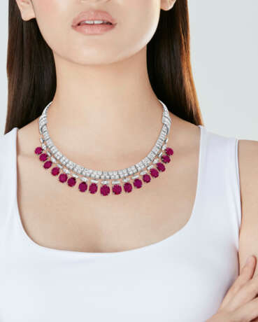 CARTIER RUBY AND DIAMOND NECKLACE - photo 2