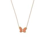 VAN CLEEF & ARPELS CORAL AND DIAMOND BUTTERFLY NECKLACE - фото 1