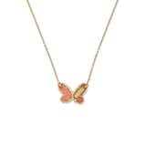 VAN CLEEF & ARPELS CORAL AND DIAMOND BUTTERFLY NECKLACE - фото 4