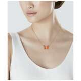 VAN CLEEF & ARPELS CORAL AND DIAMOND BUTTERFLY NECKLACE - photo 5