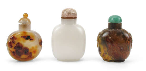 DREI SNUFFBOTTLES, GLAS/STEIN, - Foto 1