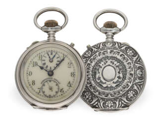 Technisch interessante Taschenuhr mit zwei Zeitzonen, Chronometermacher Bröcking in Hamburg, ca.1900
