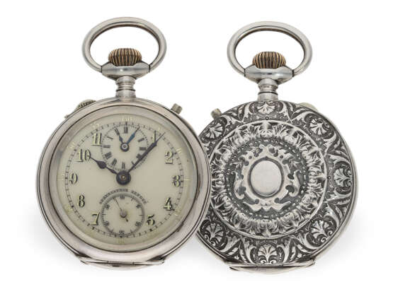 Technisch interessante Taschenuhr mit zwei Zeitzonen, Chronometermacher Bröcking in Hamburg, ca.1900 - photo 1