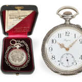 Taschenuhr: rare Longines Schützenuhr, Chronometer mit Originalbox und Originalpapieren, Winterthur, 1895 - Foto 1