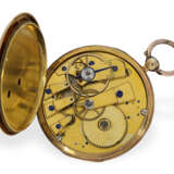 Taschenuhr: technisch interessante und seltene Lepine mit springender Stunde und retrograder Sekunde, ca. 1820 - Foto 2