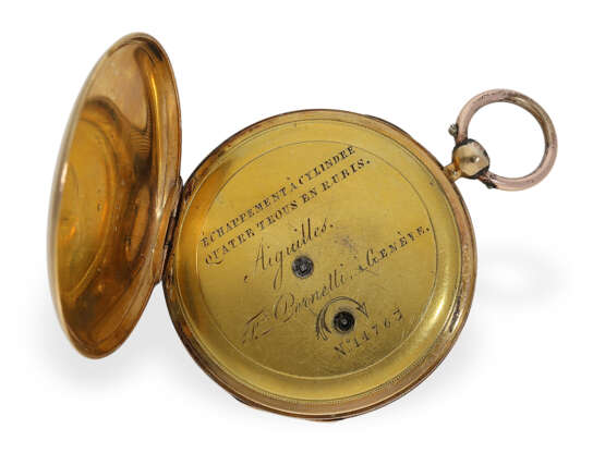 Taschenuhr: technisch interessante und seltene Lepine mit springender Stunde und retrograder Sekunde, ca. 1820 - фото 3