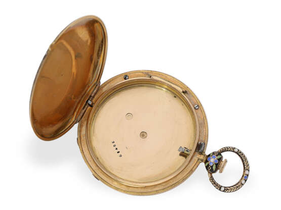 Taschenuhrgehäuse: Gold/Emaillegehäuse von herausragender Qualität, Courvoisier & Co., ca. 1820 - photo 3