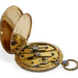 Taschenuhr: ausgesprochen schöne Lepine mit Emaillegehäuse, Originalschlüssel und Originalbox, ca. 1820 - Foto 5