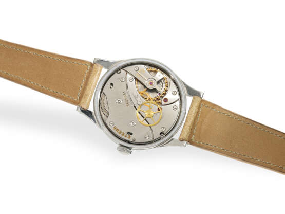 Armbanduhr: seltene, große Eterna mit Zentralsekunde, Kaliber 852, Edelstahl, ca. 1950 - Foto 2