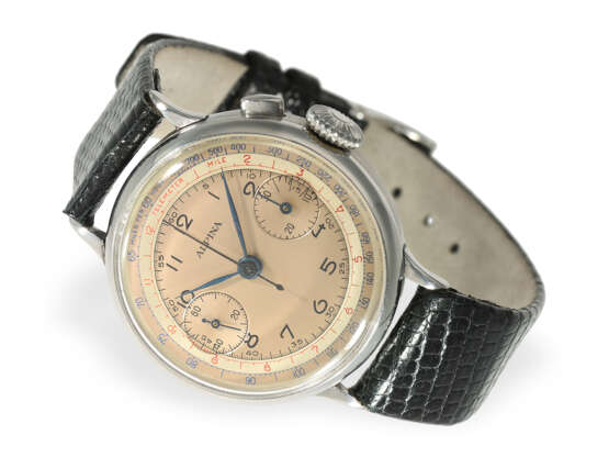 Armbanduhr: früher Stahl-Chronograph mit 2-tone-dial, Alpina, 30iger-Jahre - фото 1