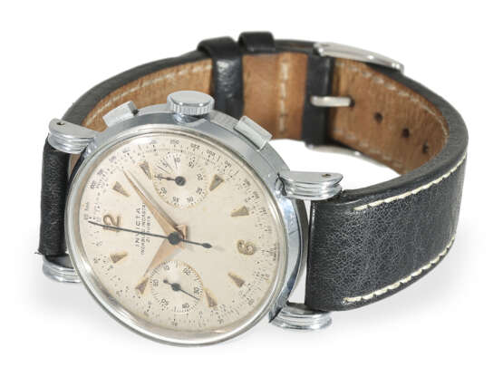 Armbanduhr: markanter "oversize" Chronograph, um 1950, Invicta "Incastar" Valjoux 22 - Foto 4