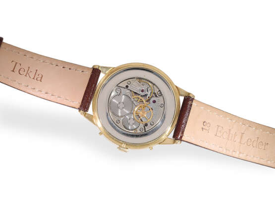 Armbanduhr: sehr schön erhaltene, große 18K Gold Movado "Triple Date" Ref. 4826, ca. 1950 - Foto 2