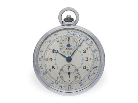 Taschenuhr: äußerst seltener Art déco Chronograph mit "2-tone-dial", Minerva, ca. 1935 - фото 1