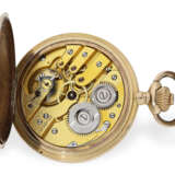 Taschenuhr: schwere rotgoldene Savonnette von Chopard, mit Originalbox, ca. 1900 - Foto 2