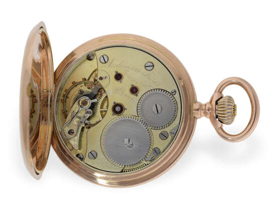 Taschenuhr: rotgoldene Savonnette, hochwertiges Ankerchronometer, Audemars Freres Geneve, ca.1905 - photo 2