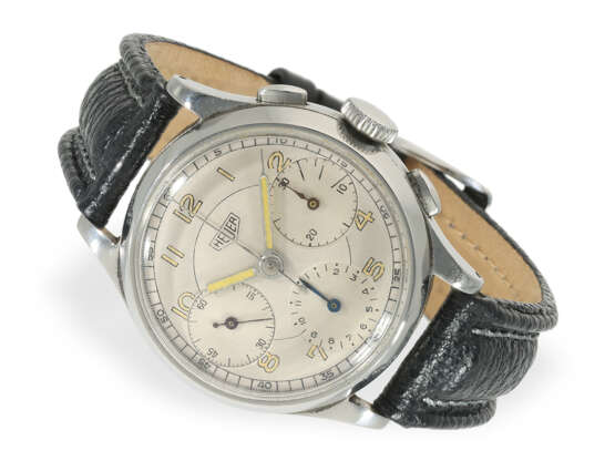 Armbanduhr: früher, großer vintage Heuer Chronograph, Valjoux 22, 40er-Jahre - Foto 2