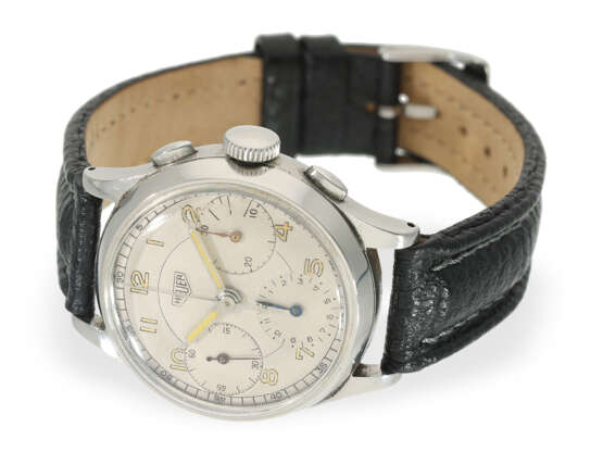 Armbanduhr: früher, großer vintage Heuer Chronograph, Valjoux 22, 40er-Jahre - фото 5