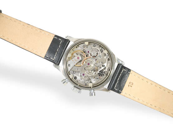 Armbanduhr: attraktiver Stahl-Chronograph, Minerva um 1950, sehr guter Zustand - Foto 2