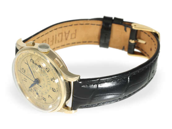 Armbanduhr: seltener und attraktiver, großer Gold-Chronograph, Eterna, ca.1950 - Foto 5