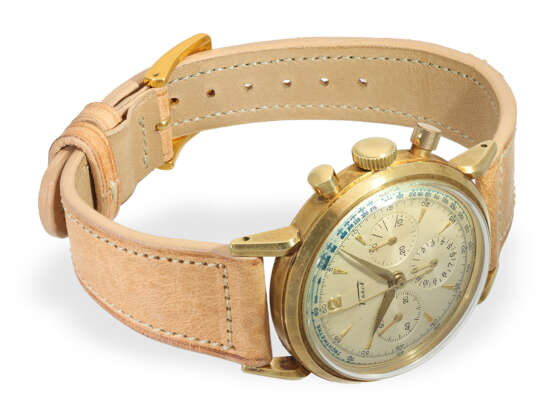 Armbanduhr: seltener, großer 18K Gold Chronograph von Tissot, ca.1950 - фото 5
