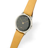 Armbanduhr: hoch attraktives "oversize" Chronometer mit schwarzem Zifferblatt, Vulcain, um 1940 - Foto 3