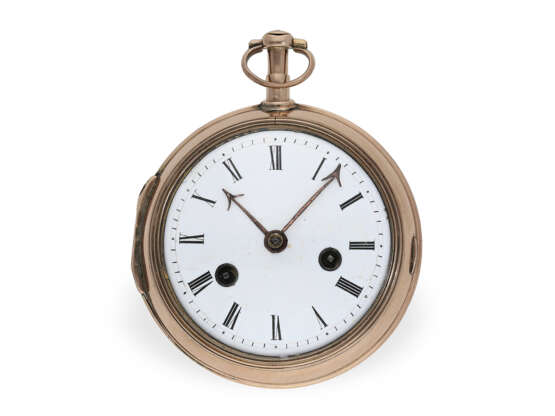 Taschenuhr: rotgoldene Clockwatch mit Selbstschlag, vermutlich um 1800 - Foto 1
