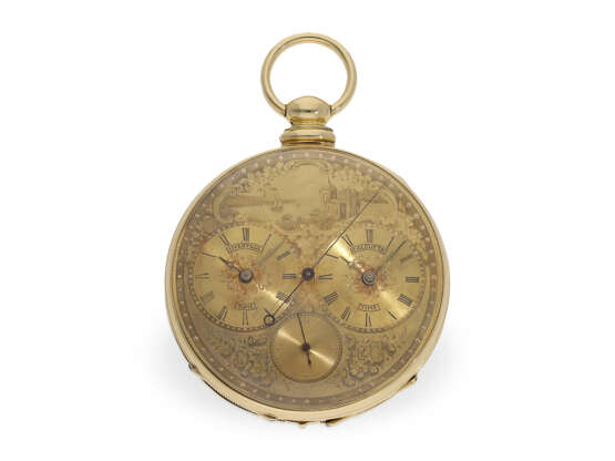 Taschenuhr: hochfeine Lepine mit zwei Zeitzonen und Seconde Morte, Cooper London um 1825 - фото 1