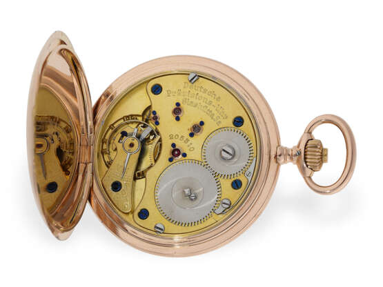 Taschenuhr: große, rotgoldene Goldsavonnette, Glashütter Präzisionsuhrenfabrik, No.205310, Qualität 1A - фото 2