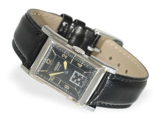 Armbanduhr: frühe Jaeger Le Coultre mit schwarzem Zifferblatt, Stahl, ca. 1935 - фото 1