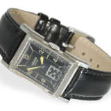 Armbanduhr: frühe Jaeger Le Coultre mit schwarzem Zifferblatt, Stahl, ca. 1935 - Foto 1