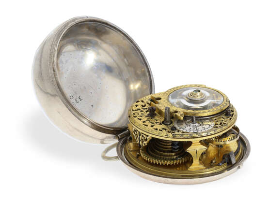 Taschenuhr: englische Sackuhr, um 1700, mit Bergkristallkloben, James Markwick London - photo 3