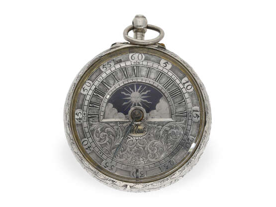 Frühe astronomische Spindeluhr mit Tag-/Nachtanzeige und retrograder Stunde, Robert Nelson ca.1690 - фото 4