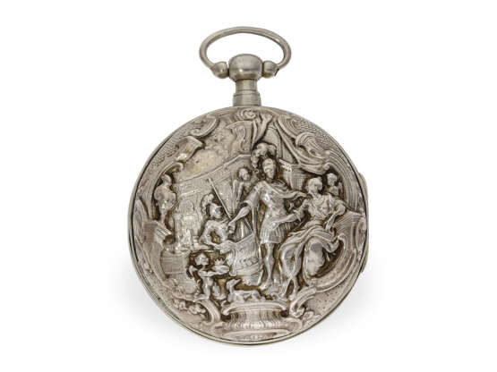 Taschenuhr: sehr seltene englische Sack-Uhr mit Scheinpendel, Peter Garon London, um 1700 - Foto 4