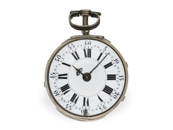 Taschenuhr: Spindeluhr mit extrem seltenen Werk, James Rousseau London, um 1750 - photo 4