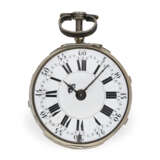 Taschenuhr: Spindeluhr mit extrem seltenen Werk, James Rousseau London, um 1750 - photo 4