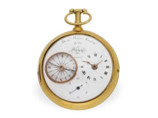 Taschenuhr: maritime Rarität, Captain's Navigationsuhr mit Kompass, Benjamin Webb "King's Patent", 1790