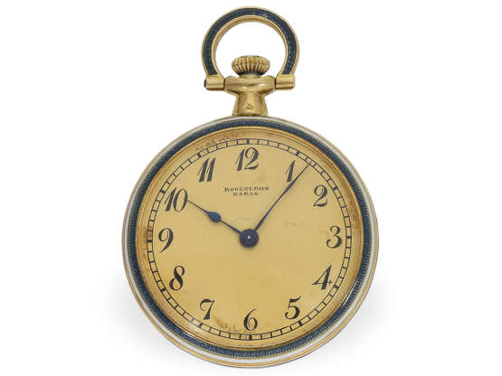 Anhängeuhr/Taschenuhr: exquisite ‘’BELLE EPOQUE’’ Gold/Emaille-Uhr, Boucheron Paris, um 1900 - Foto 2