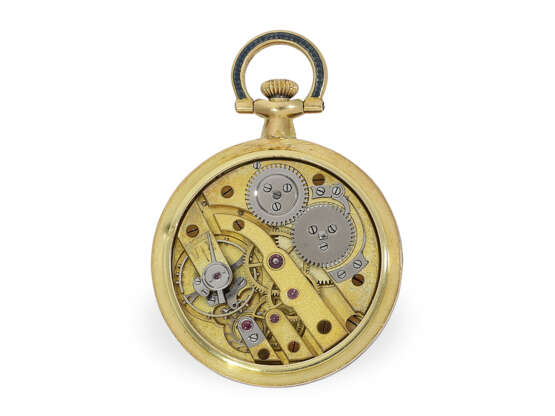 Anhängeuhr/Taschenuhr: exquisite ‘’BELLE EPOQUE’’ Gold/Emaille-Uhr, Boucheron Paris, um 1900 - photo 3