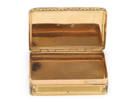 Schnupftabakdose: exquisite Gold/Emaille-Dose mit Musikspielwerk, Georges Reymond/Piguet Meylan, Geneva ca.1820 - photo 4