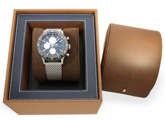 Armbanduhr: sportliches Breitling Chronometer, "Chronoliner Ref. Y24310", Full-Set - photo 2