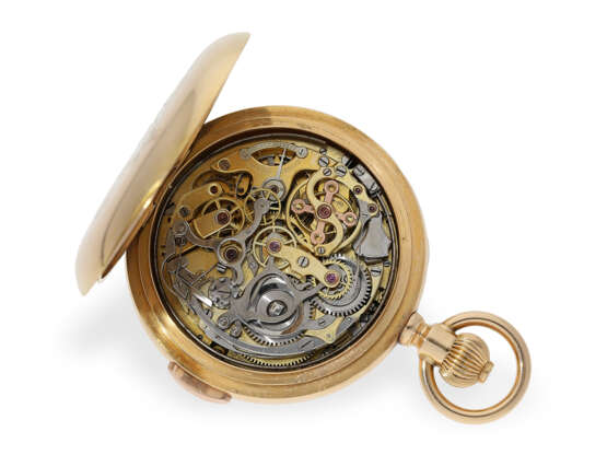 Taschenuhr: feiner Chronograph Compteur, Ankerchronometer mit Minutenrepetition, Schweiz um 1890 - photo 3