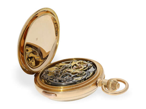 Taschenuhr: feiner Chronograph Compteur, Ankerchronometer mit Minutenrepetition, Schweiz um 1890 - Foto 5