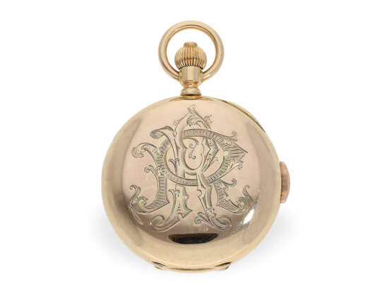 Taschenuhr: feiner Chronograph Compteur, Ankerchronometer mit Minutenrepetition, Schweiz um 1890 - photo 6