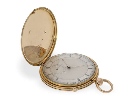 Taschenuhr: extrem seltene Goldsavonnette mit Rubinzylinder und Repetition, Breguet No.155, Paris 1836 - photo 2